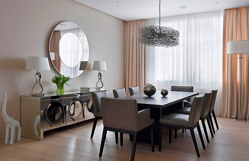 Choose-Interesting-Dining-Room-Wall-Decor-and-Reflective-Cabinets-facing-Grey-Chairs-and-Long-Dining-Table.jpg