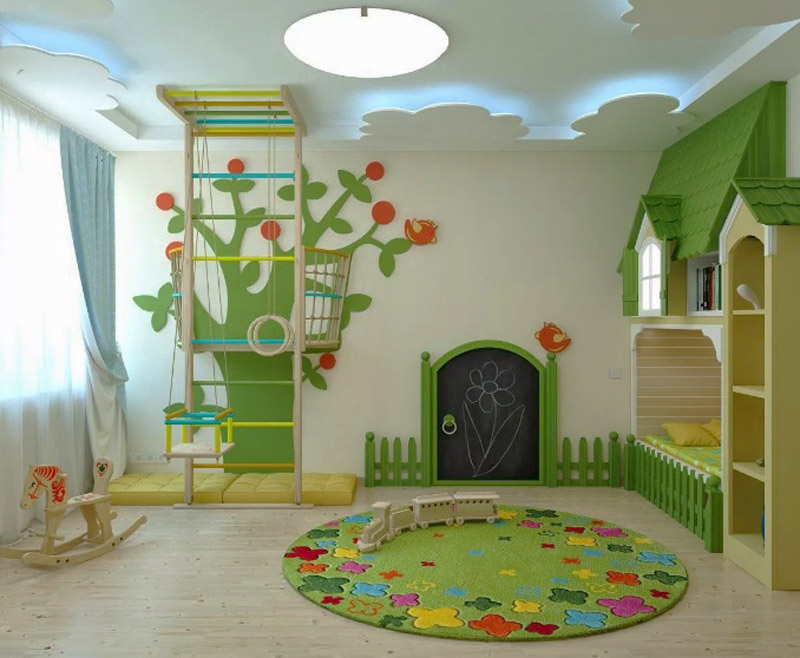 رنگ سبز در دکوراسیون اتاق کودک.jpg